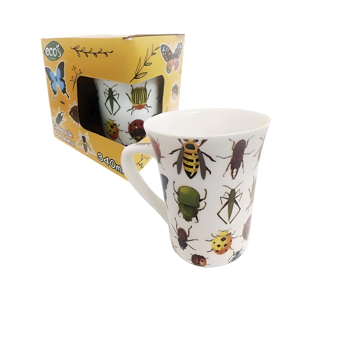 CANECA PORCELANA 340ML INSETO