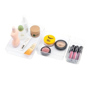 CONJUNTO ORGANIZADOR PERFUME E MAQUIAGEM COM 3 PCS 