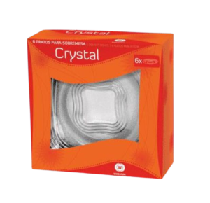 CONJUNTO COM 6 PRATOS PARA SOBREMESA CRYSTAL 