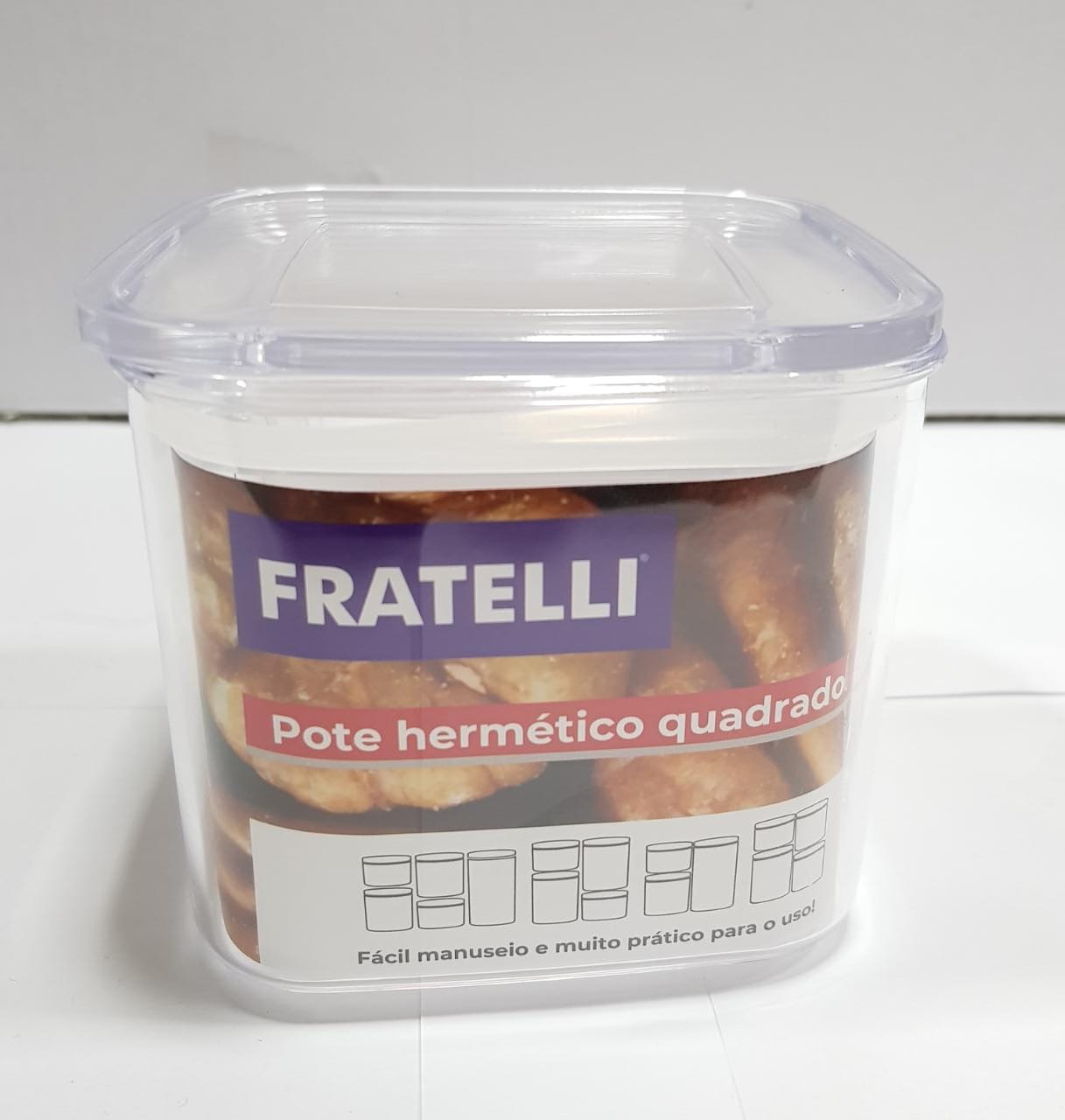 POTE HERMETICO 500ML QUADRADO FRATELLI UND