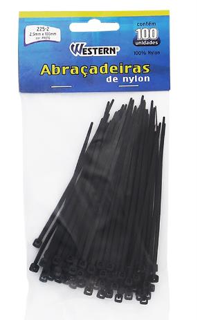 ABRACADEIRA NYLON 3,6X250MM COM 100 PRETA