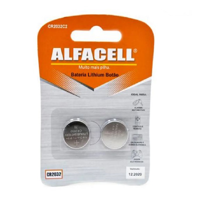 BATERIA LITHIUM 3V C/2 PCS CR2032 ALFACELL