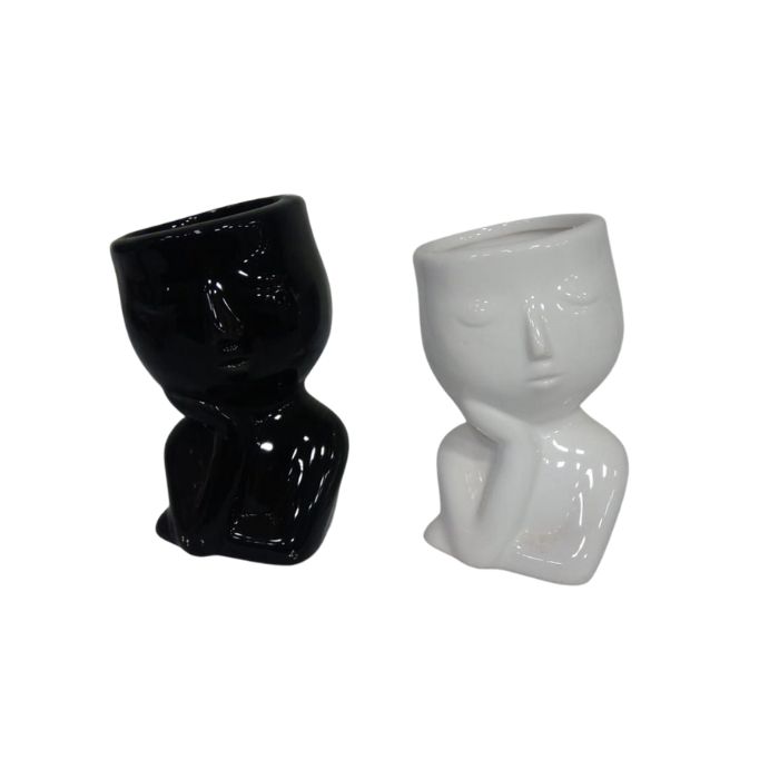 ENFEITE DECORATIVO MINI VASO 7,5X11,5CM PORCELANA Y888