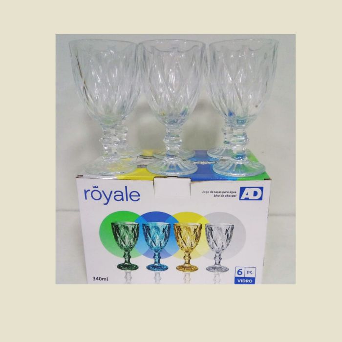 JOGO TACAS C/6 ROYALE 340ML TRANSPARENTE AD IMPORT