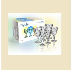 JOGO TACAS C/6 ROYALE 340ML TRANSPARENTE AD IMPORT