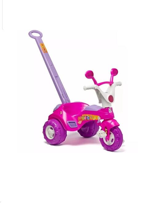 TRICICLO BABY MUSICAL C/ EMPURRA ROSA COTIPLAS