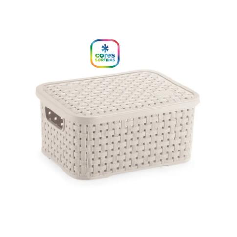 CESTO ORG RATTAN PP 20.5X15.4X9CM 65CR CREME NITRON PLAST