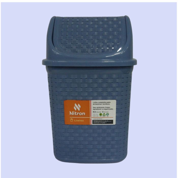 LIXEIRA PIA BASCULANTE RATTAN 4.5L 134S1 AZUL NITRON PLAST UN