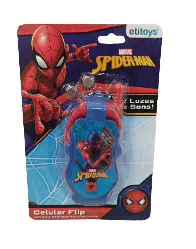 CELULAR FLIP SPIDERMAN YD106 AZUL ETITOYS