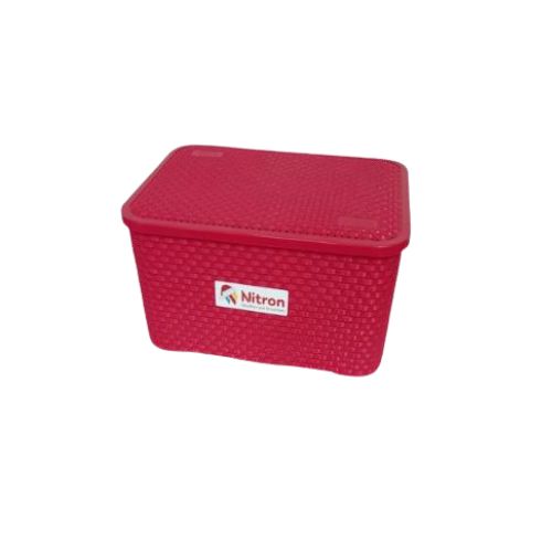 CESTO ORG RATTAN GR 38.5X28X19CM 69NATAL VERMELHO NITRON PLAST