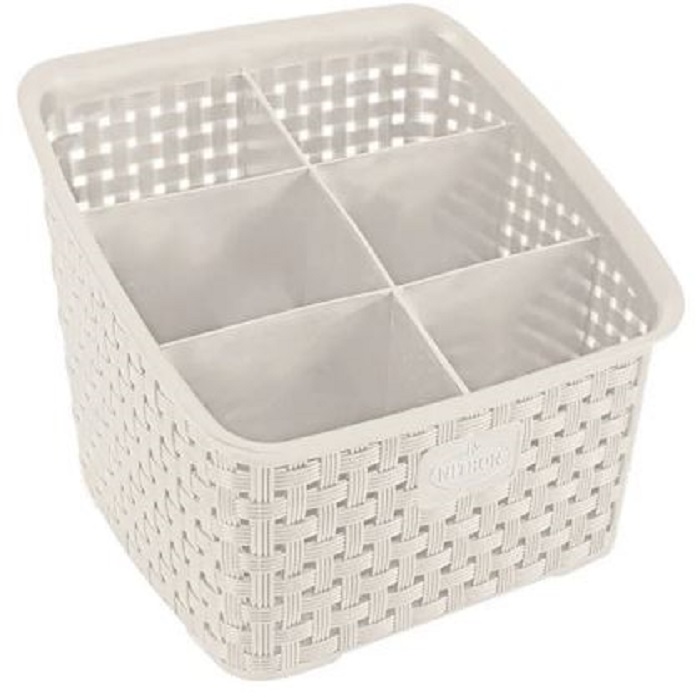 ORGANIZADOR RATTAN 6 DIVISORIAS 214/CR CREME NITRON