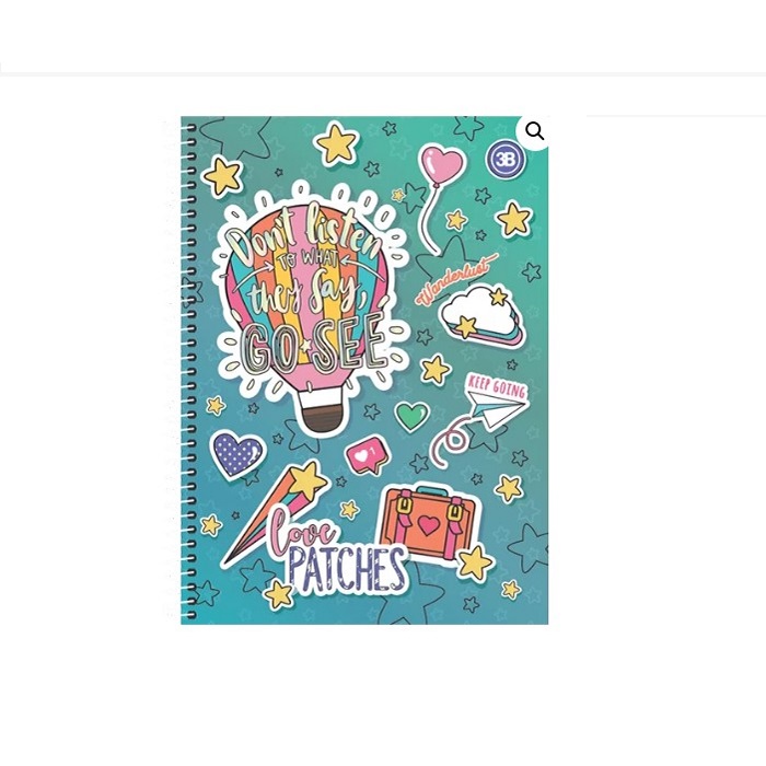 CADERNO CD 1X1 COLEGIAL LOVE PATCH 80FLS 947346 3B