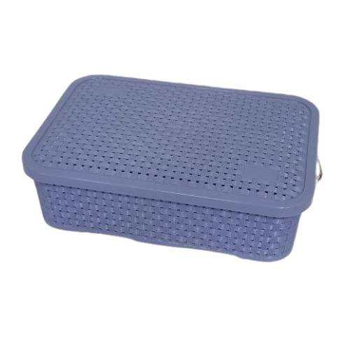 CESTO ORG RATTAN MD 32.3X22X8.3CM 260S1 AZUL NITRON PLAST UN