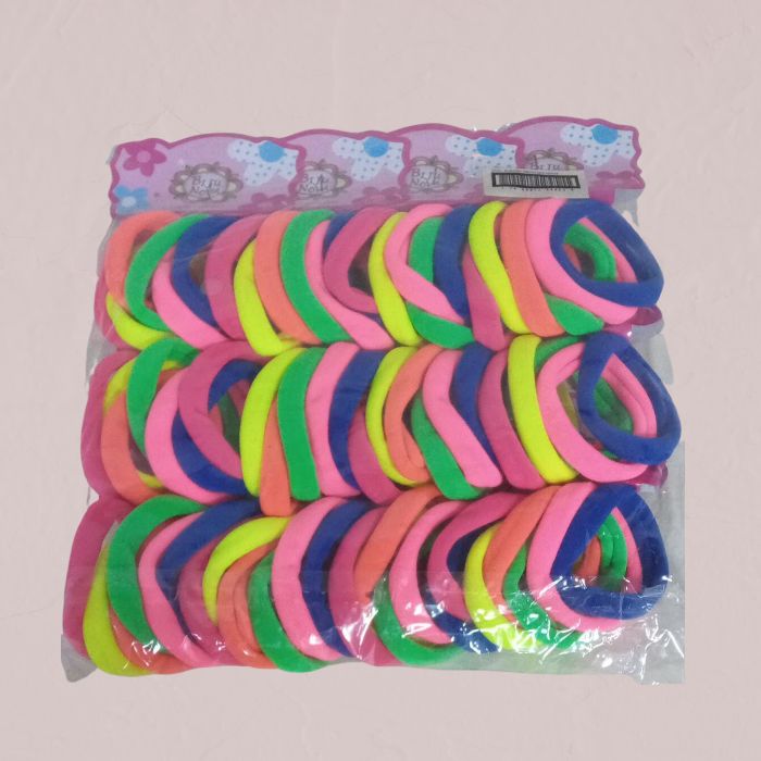 KIT AMARRADOR CABELO ELASTICO DE MEIA LISO 6UN 5.5CM PACOTE C/12PCS D090 COLOR BIJUNOVA UN