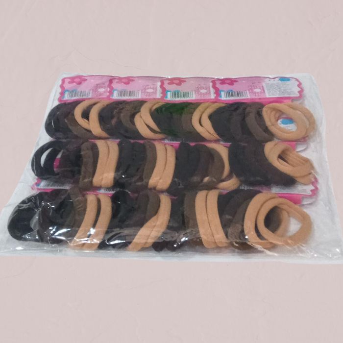 KIT AMARRADOR CABELO ELASTICO DE MEIA LISO 6UN 4CM PACOTE C/12 PCS Y248 COLOR BIJUNOVA UN