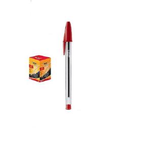 CANETA ESF CRISTAL TRADIDIONAL 82493 VERMELHA BIC