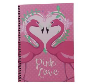 CADERNO CD 10X1 ADESIVO FLAMINGOS 200FLS 7836 MAXIMA