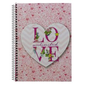 CADERNO CD 10X1 ADESIVO LOVE 200FLS 2053 MAXIMA