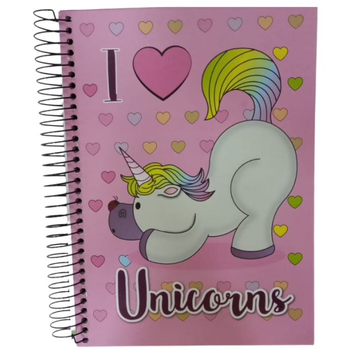 CADERNO CD 10X1 ADESIVO UNICORNIO 200FLS 7096 MAXIMA