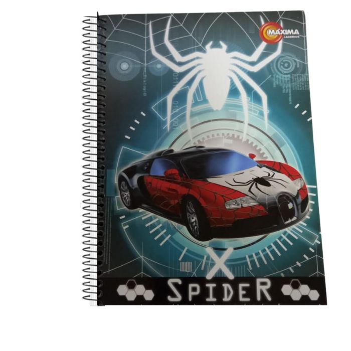 CADERNO CD 10X1 ADESIVO XSPIDER 200FLS 325 MAXIMA