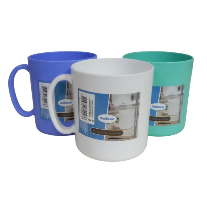 CANECA MICROONDAS 450ML COLOR 47 PLASTIBRASIL