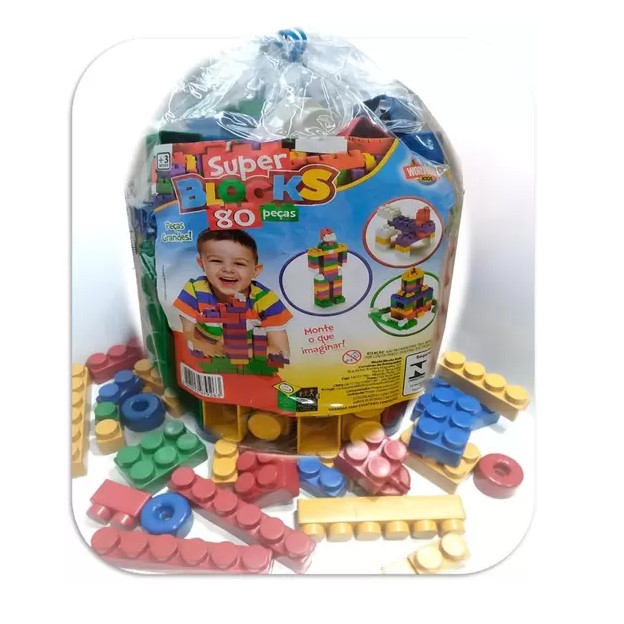 BLOCOS SUPER BLOCKS BOLSA GD 80PCS 2500 WORLD BLOCKS