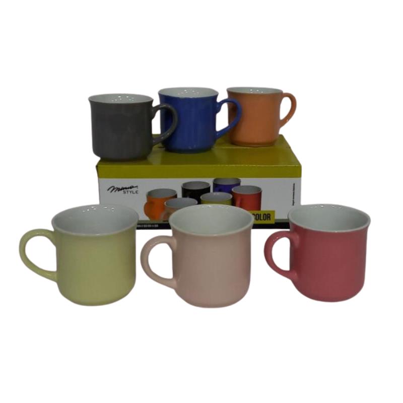 MINI CONJUNTO DE CANECA BICOLOR 6PCS 90ML BRANCA MIMO UN