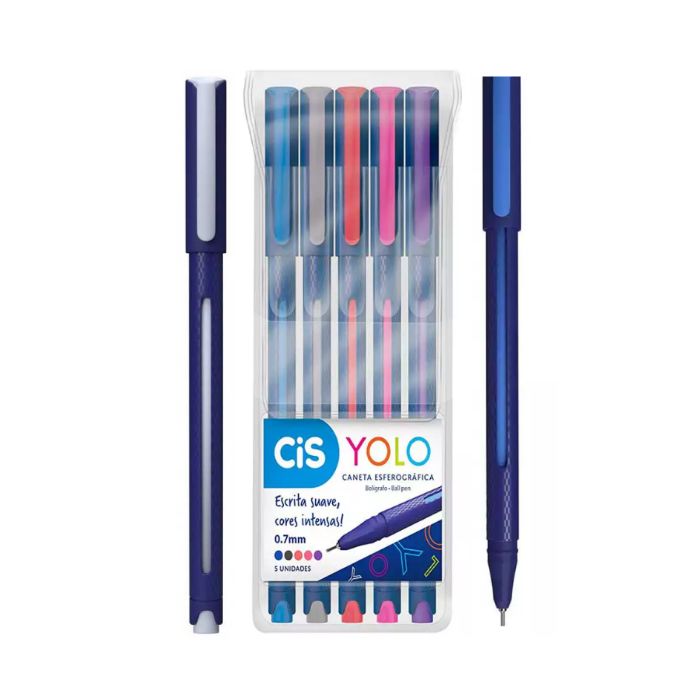 CANETA ESF 07MM YOLO 5 CORES 528220 CIS