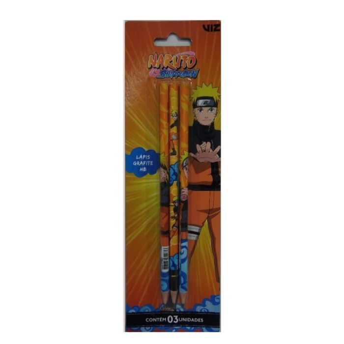 LAPIS NARUTO 3PCS PRETO TRIS UN