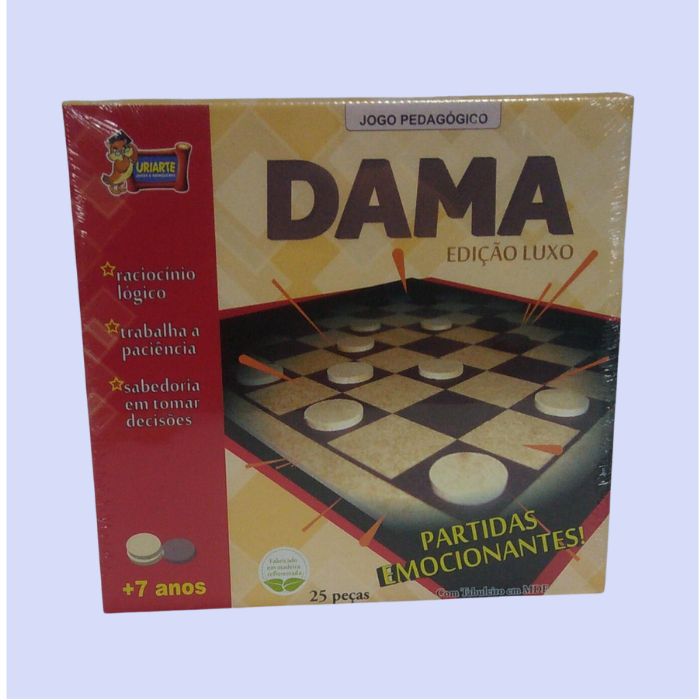 JOGO DE DAMA MDF LUXO 25PC 3112 496605 URIARTE UN