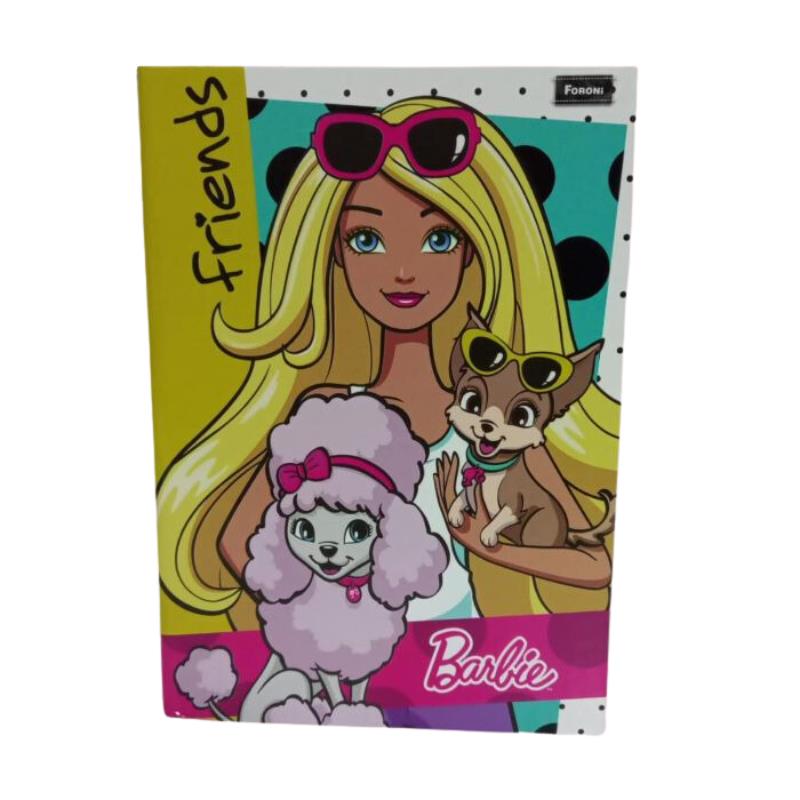 CADERNO CD BROCH BARBIE PETS 1/4 96FLS 40828 495750 FORONI UN