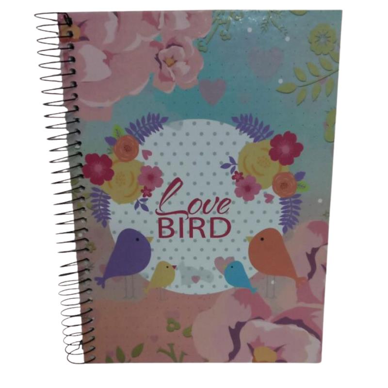 CADERNO CD 10X1 200FLS LOVE BIRDS 104551 LIN 526705 MAXIMA UN