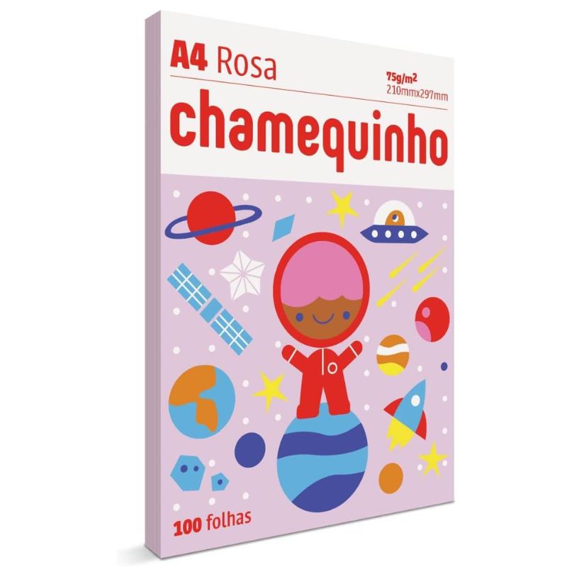 PAPEL SULF A4 75GR 210x297 100FLS 4846 ROSA CHAMEQUINHO UN