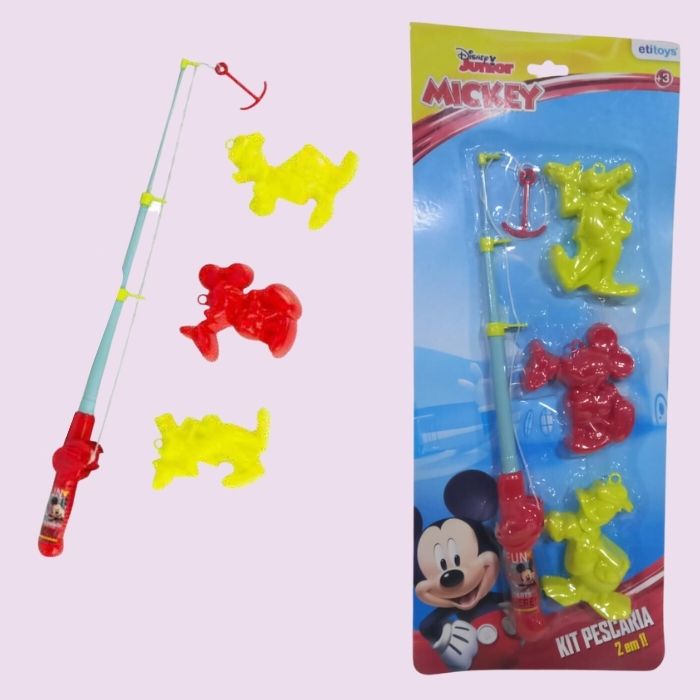 PESCARIA PLAST INFANTIL 4 PCS MICKEY YD138 ETITOYS UN