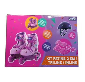 CONJUNTO PATINS TRI LINE ROSA 30 33 KT19RP ZIPPY TOYS UN