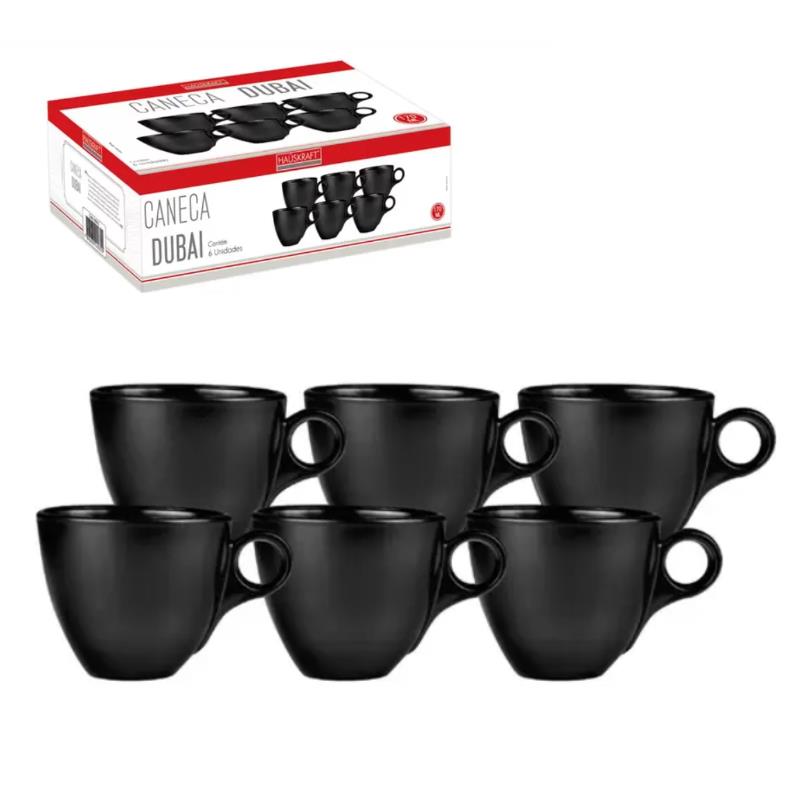 CONJUNTO CANECA VIDRO DUBAI 170ML 6PCS CANC080CZ HAUSKRAFT UN