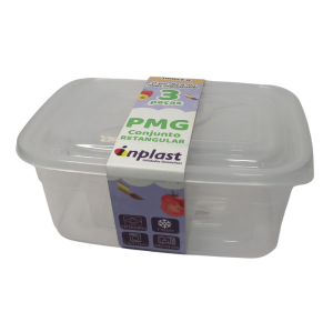 CONJUNTO POTE PLAST RETANGULAR PMG TRANSP 6946 INPLAST UN