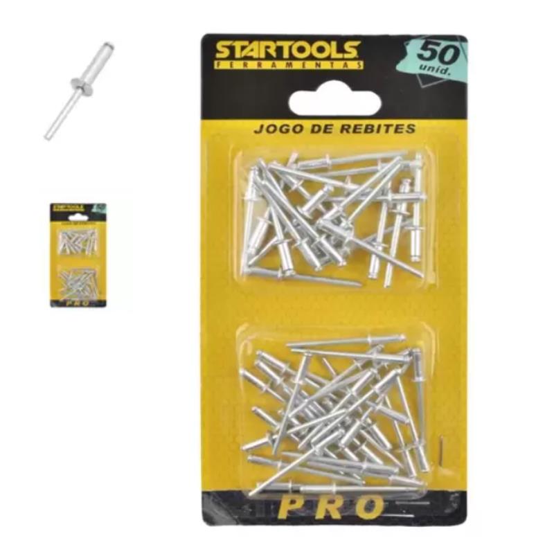 JOGO DE REBITES 50PCS AR0297 STARTOOLS UN