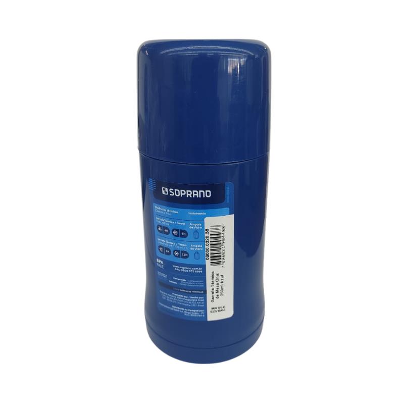 GARRAFA TERMICA ONIX 250ML AZUL 32036 SOPRANO UN