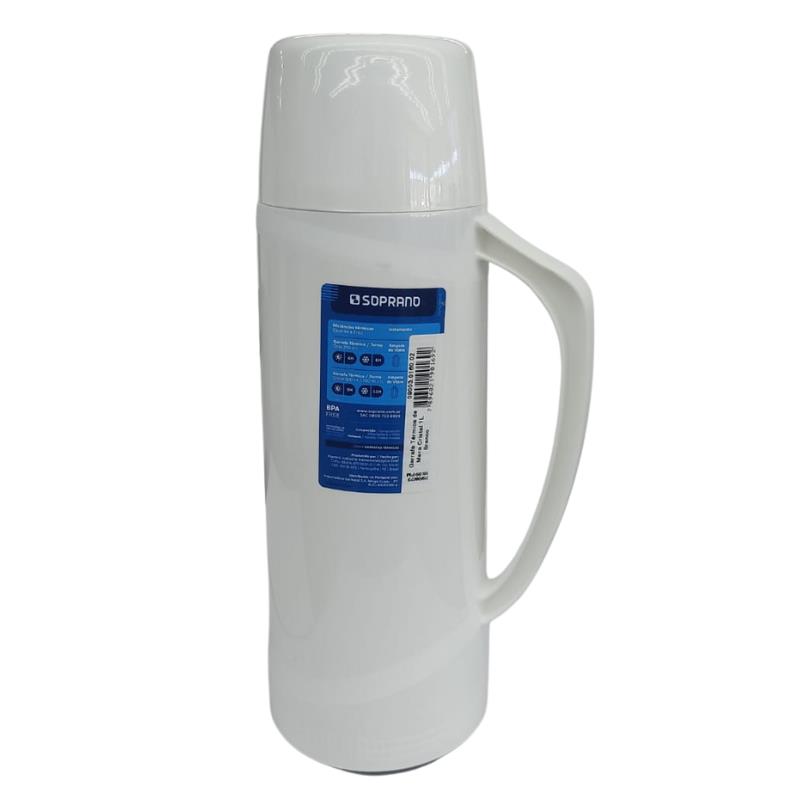 GARRAFA TERMICA CRISTAL 1L BRANCO 16002 SOPRANO UN