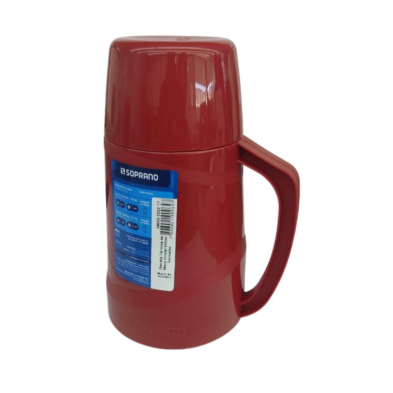 GARRAFA TERMICA CRISTAL 500ML VERMELHA 217 SOPRANO UN