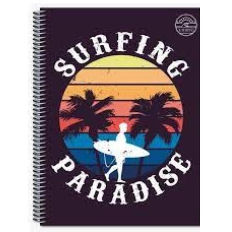 CADERNO CAPA DURA 10X1 200FL SURFING 97211 LIN 496624 MAXIMA UN