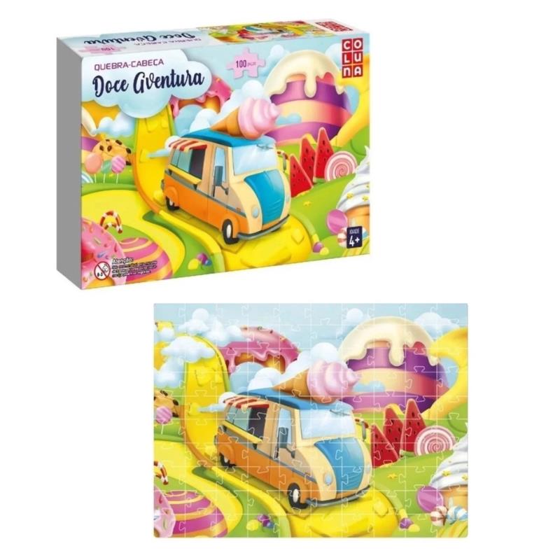 JOGO QUEBRA CABECA 100PCS DOCE AVENTURA 791090 LIN529786 COLUNA UN