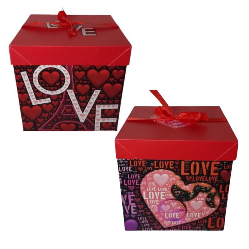 CAIXA PRESENTE 22X22CM LOVE 5435 LIN 531283 AMIGOLD UN