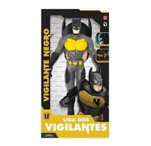 BONECO GRANDE VIGILANTE NEGRO E MASCARA 